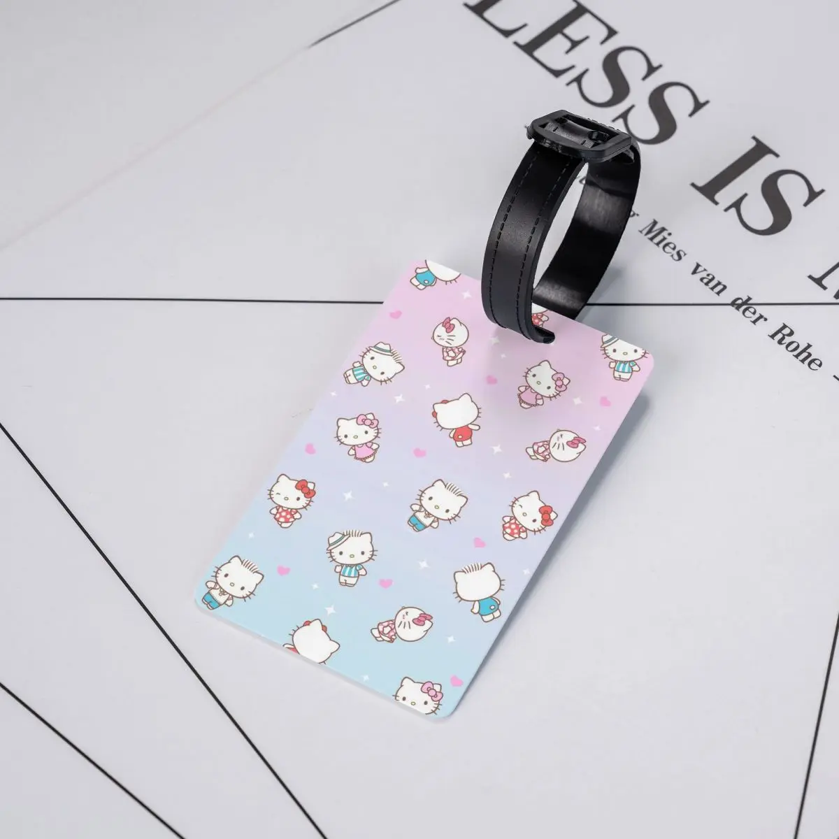 Hello Kitty Cartoon Pattern Luggage Tag With Name Card Privacy Cover ID Label for Travel Suitcase