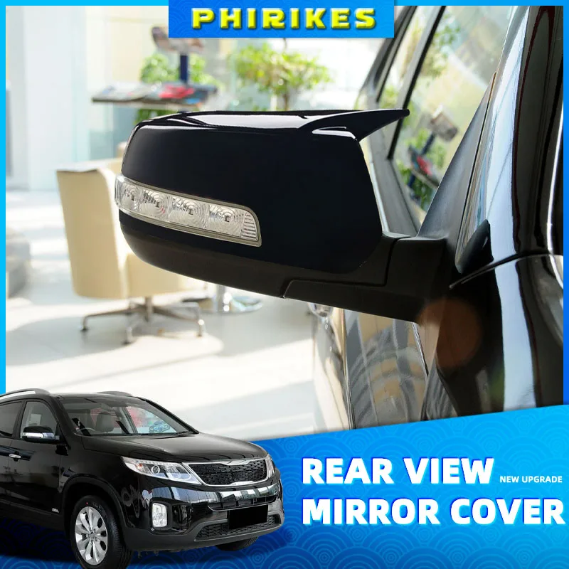 

2Pcs Carbon Fiber Side Rearview mirror Cap Fit for Kia Sorento 2010-2013 Glossy Texture ABS Plastic Cover Trim