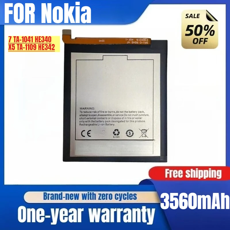 

Suitable for Nokia Mobile Phone Battery 7 TA-1041 Board HE340 X5 TA-1109 HE342 High Quality Low Price Original