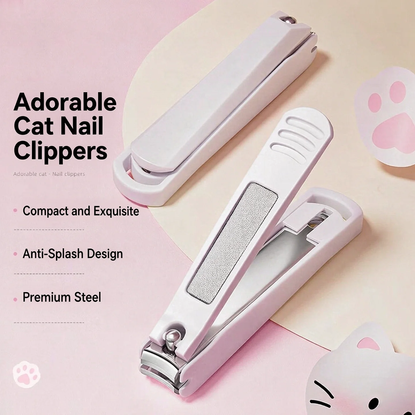 Portable nail clipper with cover, splash proof, single nail clipper, household nail clipper, nail trimming tool, nail clipper