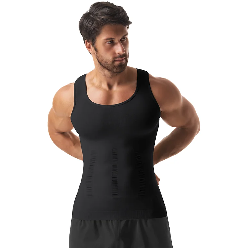 2 Unidades de Chaleco Moldeador Sin Mangas para Hombre, con Tirantes Anchos, Transpirable y Suave, para Gimnasio y Entrenamiento, con Soporte de Espalda, Control Abdominal y Compresión, Top Deportivo Invisible para Entrenamiento de Cintura