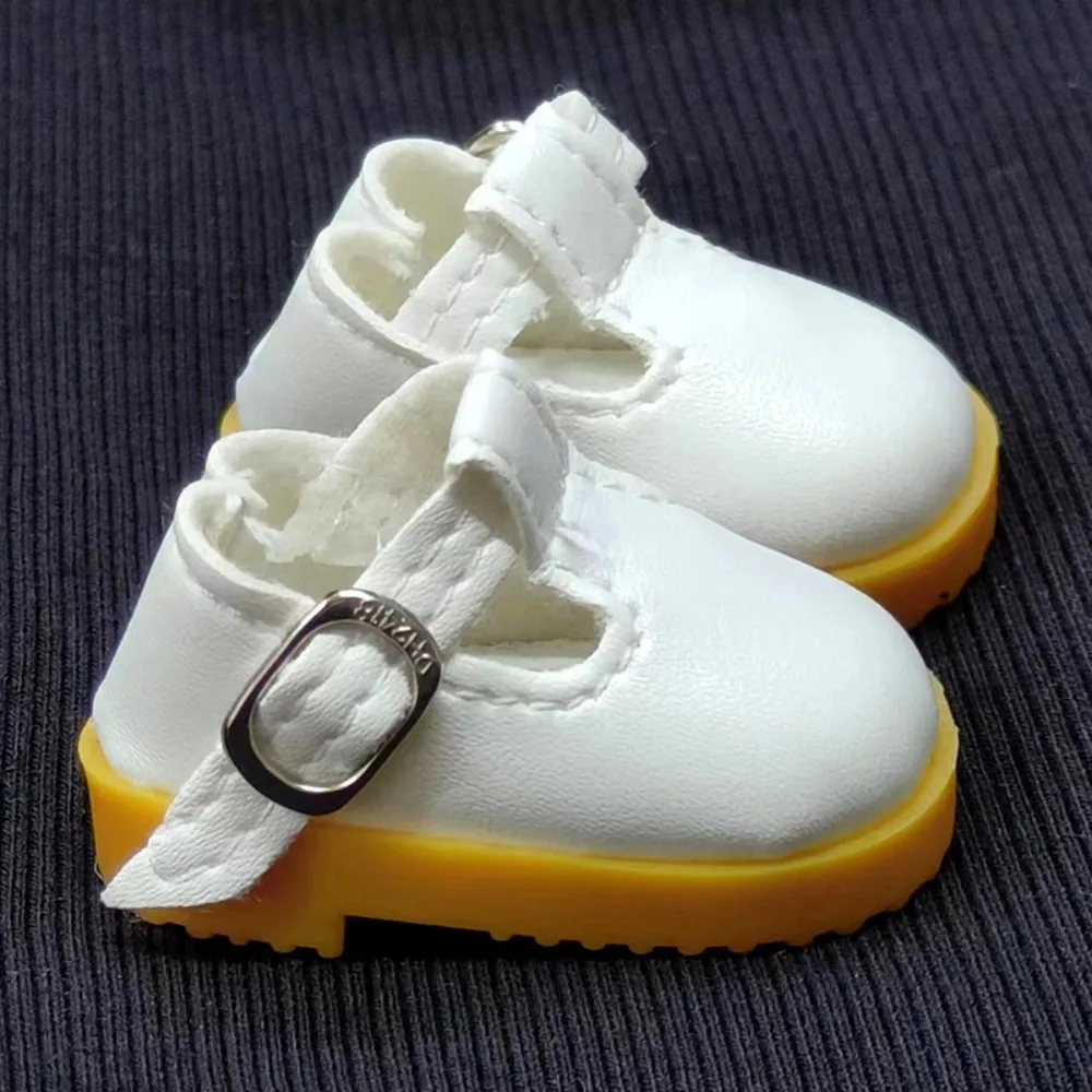 Fashion Flat Bottomed Shoes Leather Bottomed Glossy Leather Shoes DIY 4.7cm X 2.5cm Casual Shoes 1/6 Point