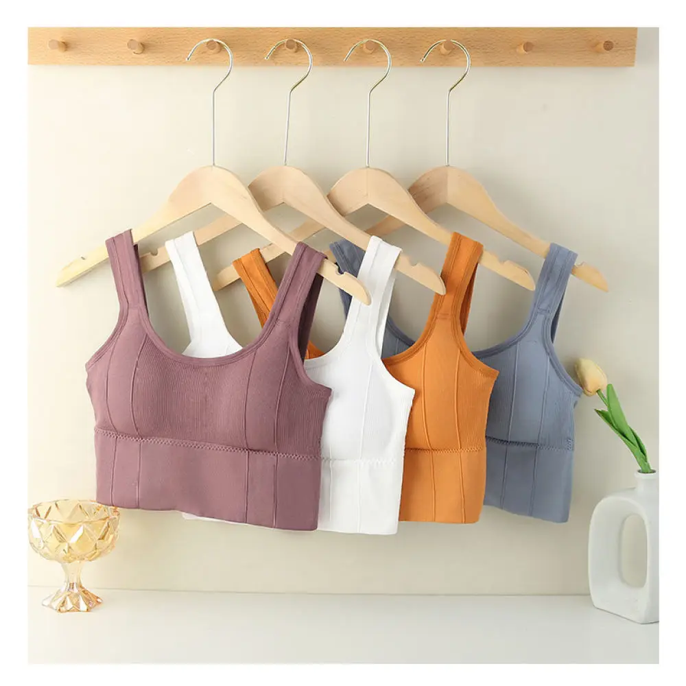 Casual Padded Tube Top Breathable Racerback Bandeau Bra Soft Elastic Undershirt Aesthetic Youth Activewear Fitness Vest