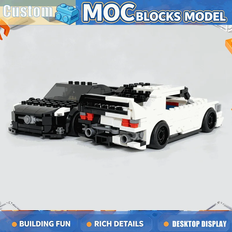 569PCS Twin Racing Sports Cars Build Blocks Performance Vehicle Model DIY Assembly Toy Creative Collection Display Festival Gift