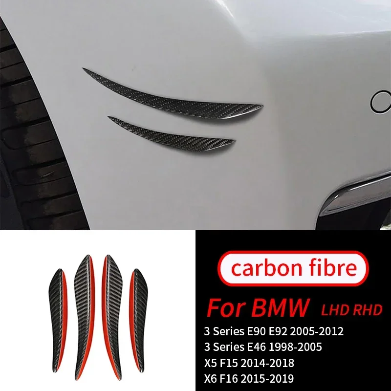 For BMW E90 E92 E93 3 Series X1 X3 X5 X6 2005-2012 Real Carbon Fiber Car Universal Front Bumper Lip Body Kit Spoile