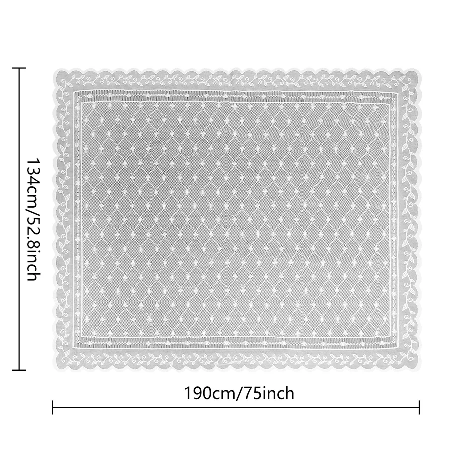1 Stück Elegante Weiße Gewebte Spitzen-Tischdecke für Couchtisch Luxuriöse Atmosphäre Tischabdeckung Dekorationsstoff – Detail 5