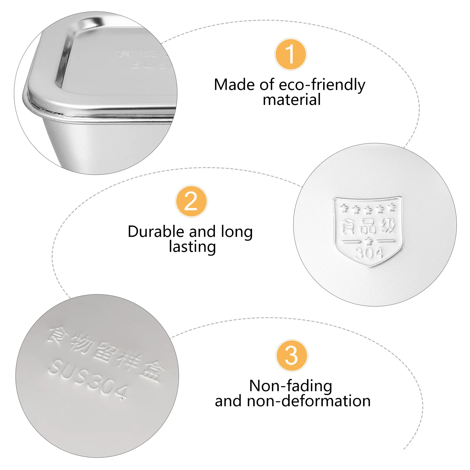 

1Pcs Stainless Steel Butter Crisper Storage Box Square Lid Food Storage Container Household Tableware Silver Butter Box