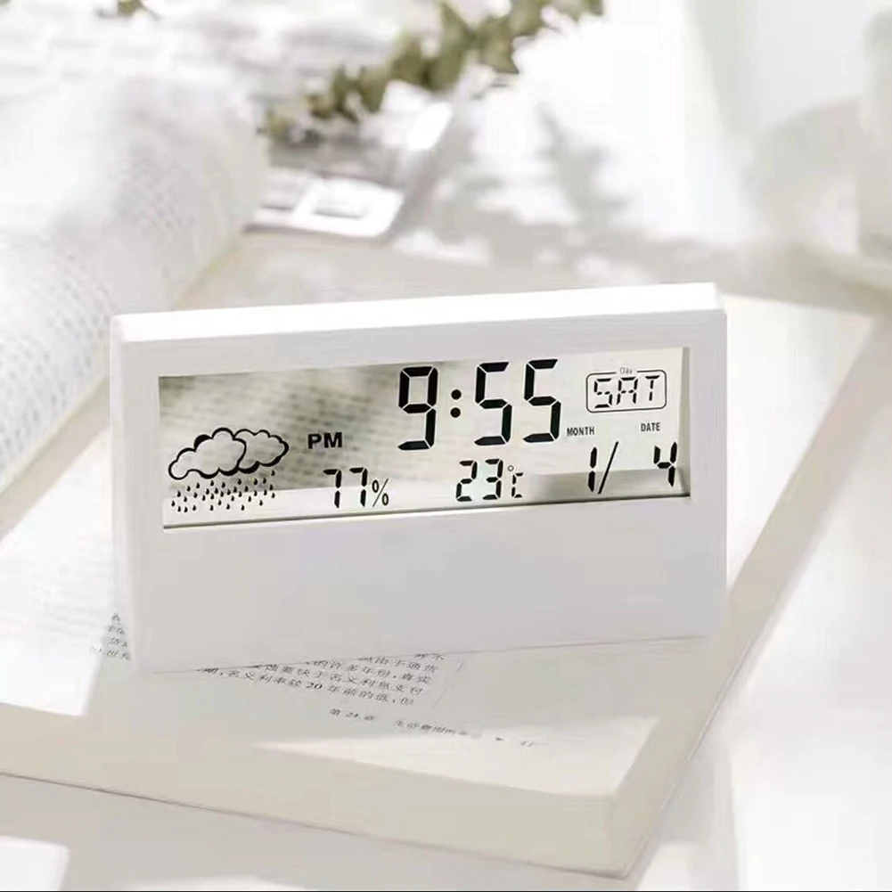 Orologio termoigrometro Display meteo creativo sveglia elettronica decorazione da tavolo da tavolo per soggiorno camera da letto