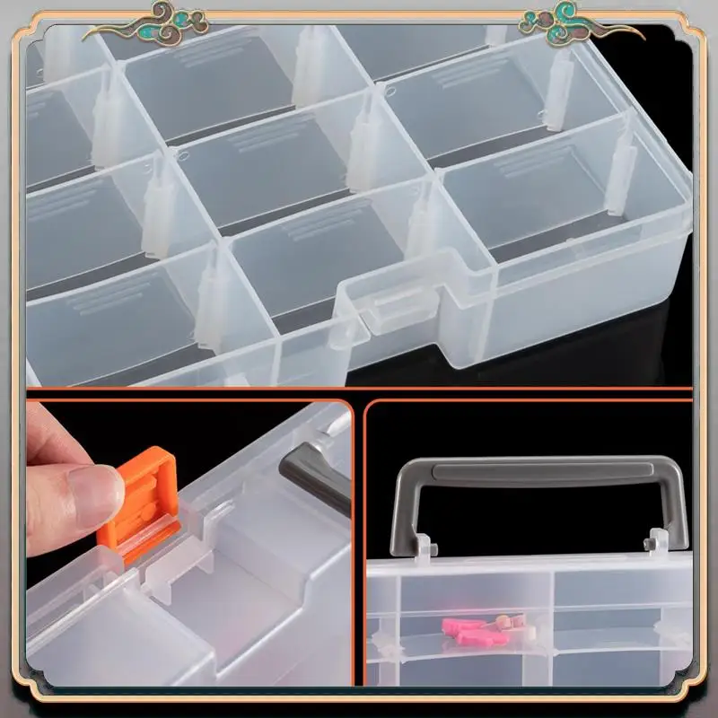 

Durable Large 48 Grids Plastic Organizer Box With Adjustable Dividers,Craft Storage Organizer, Tackle Box Organizer