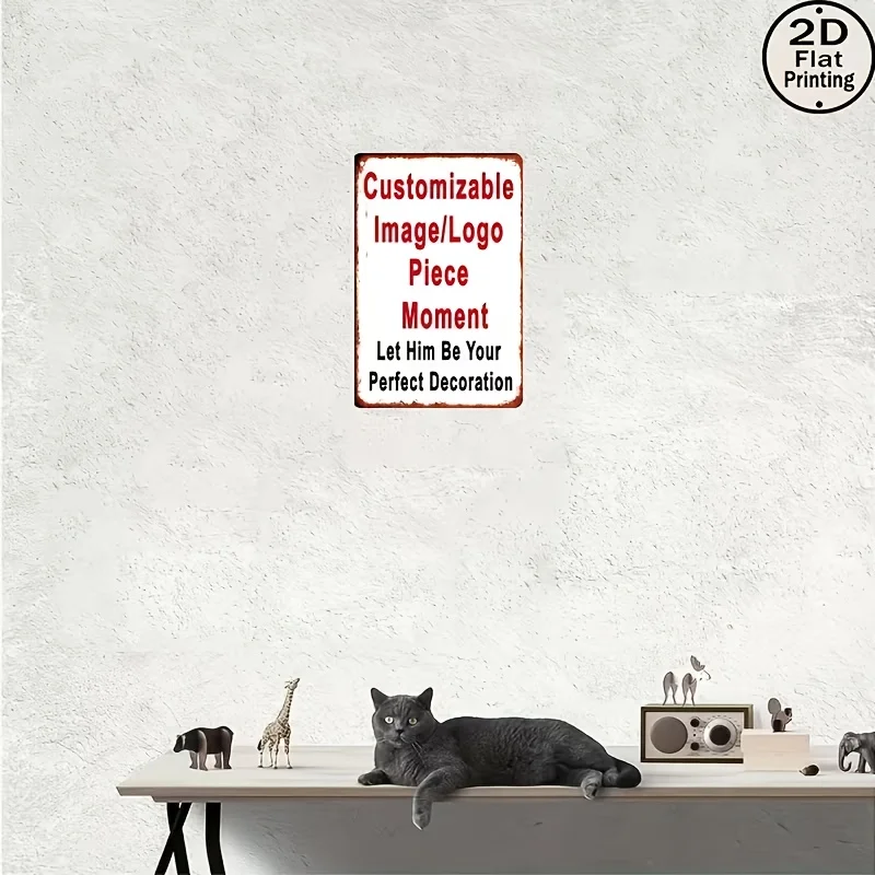 Custom Image/Logo 2D Flat Printed Metal Sign - Personalized Picture Decoration (30x20cm) for Home, Garden, Gift​