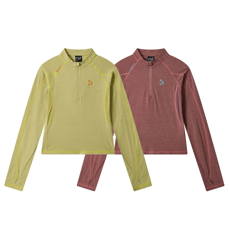 Women Outdoor Cycling Hiking Long Sleeve Quick Dry Sport T-shirt Hot Girl Y2k Streetwear Fashion Slim Short T Shirt Track Tshirt