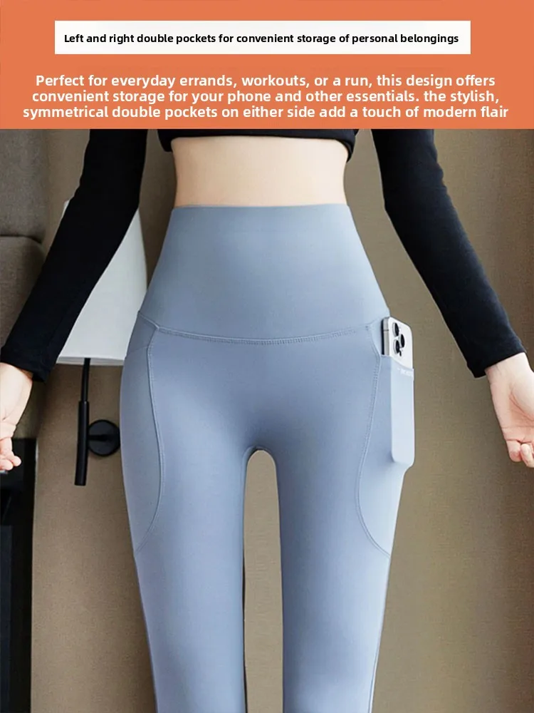 سراويل يوجا رفيعة حريرية عالية الخصر رياضية للنساء من القماش المريح للتحكم في البطن سراويل طويلة لرفع المؤخرة