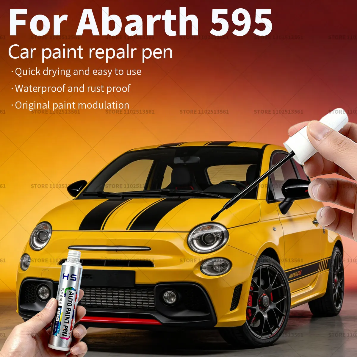 Bolígrafo de reparación de pintura, eliminador de arañazos, accesorios de bricolaje para coche, para FIAT Abarth 595 Abarth, rojo, negro, Gara, blanco, Modena, amarillo, gris