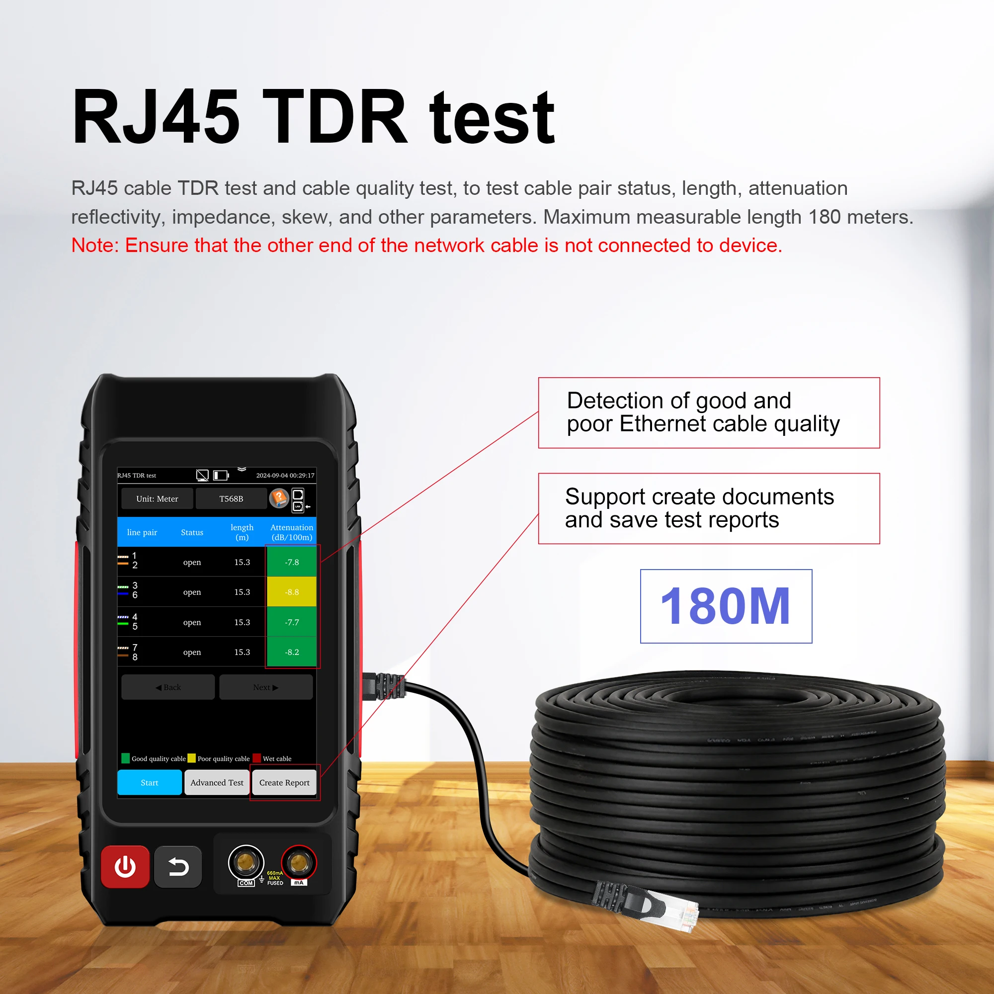 

WANGLU All-in-One PoE Network Cable Tester, RJ45 TDR Test, PoE Detector, Digital multimeter & Fiber OPM/VFL/Level Meter LT-600T