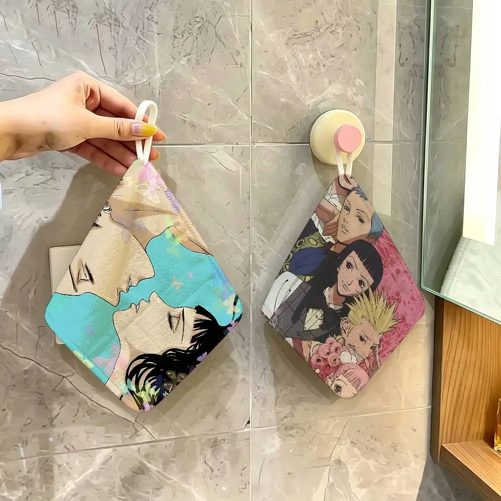 Anime P-Paradise Kiss Shoujo Manga Hanging Kitchen Towel, Polyester Cotton Fabric, Absorbent Hand Wiping Towel for Home