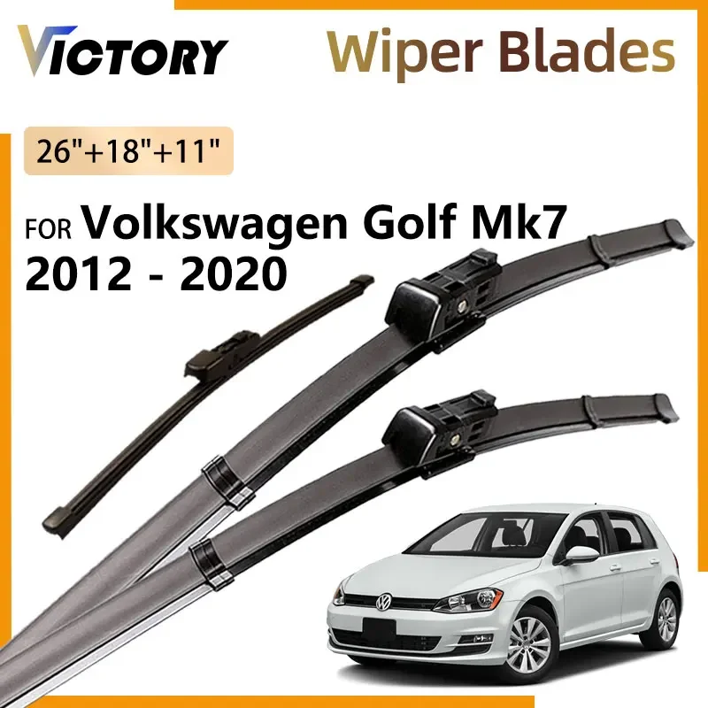 3x Front Rear Wiper Blade for Volkswagen Golf 7 VW Golf Mk7 VII 2012 2013 2014 2015 2016 2017 2018 2019 2020 Car Rain Brush Set