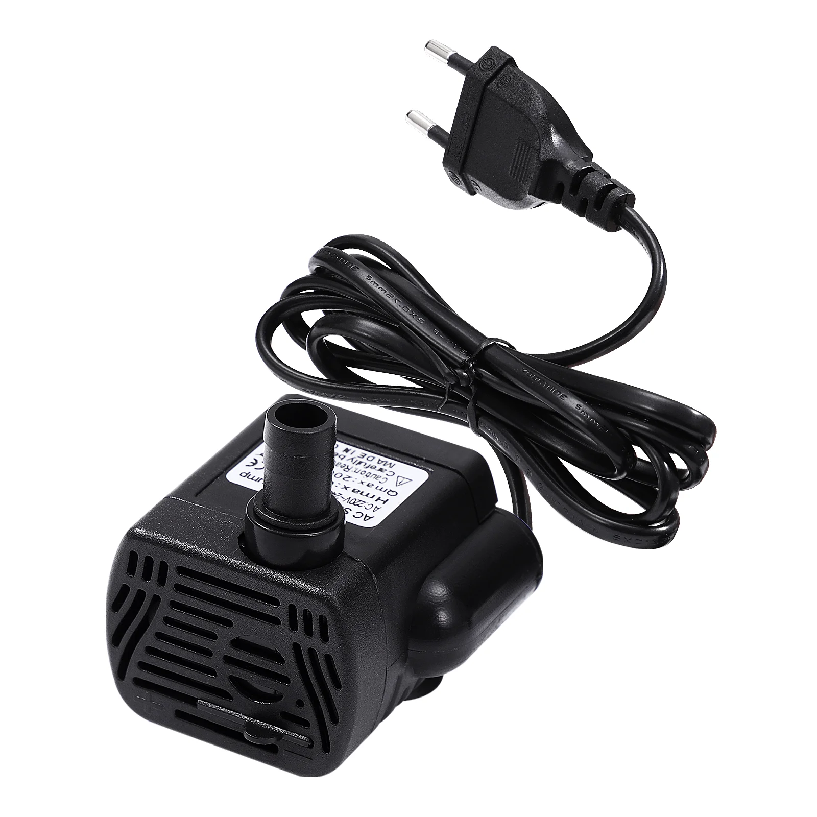 UEETEK Aquarium Fountain Pump AC 220V 220L/H 4W Submersible Water Pump Fish Tank Pond Water Pump with EU Plug (Black)