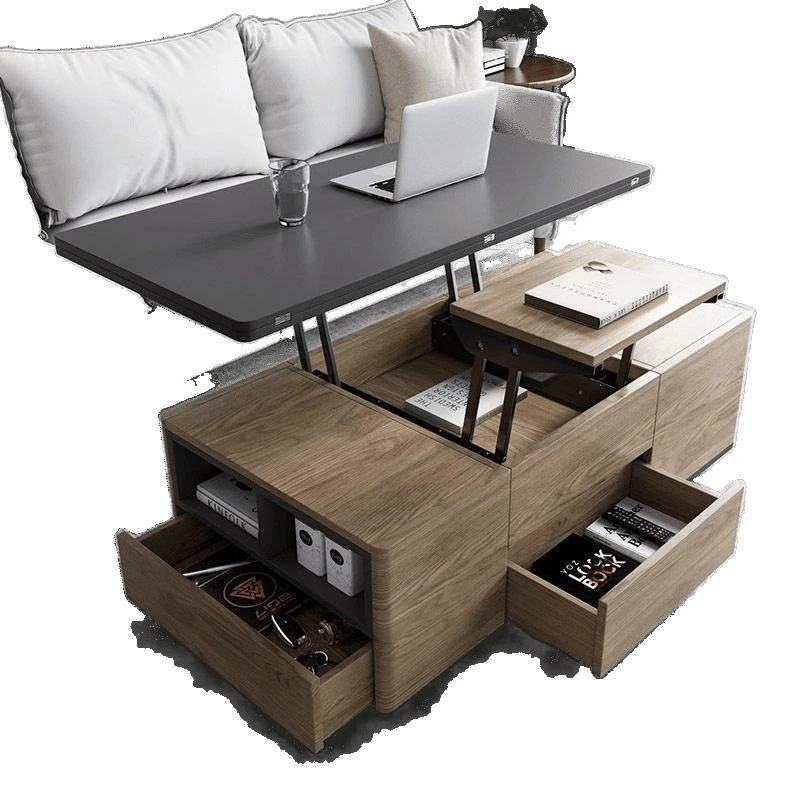

New coffee table, small apartment movable folding and lifting multi functional coffee table