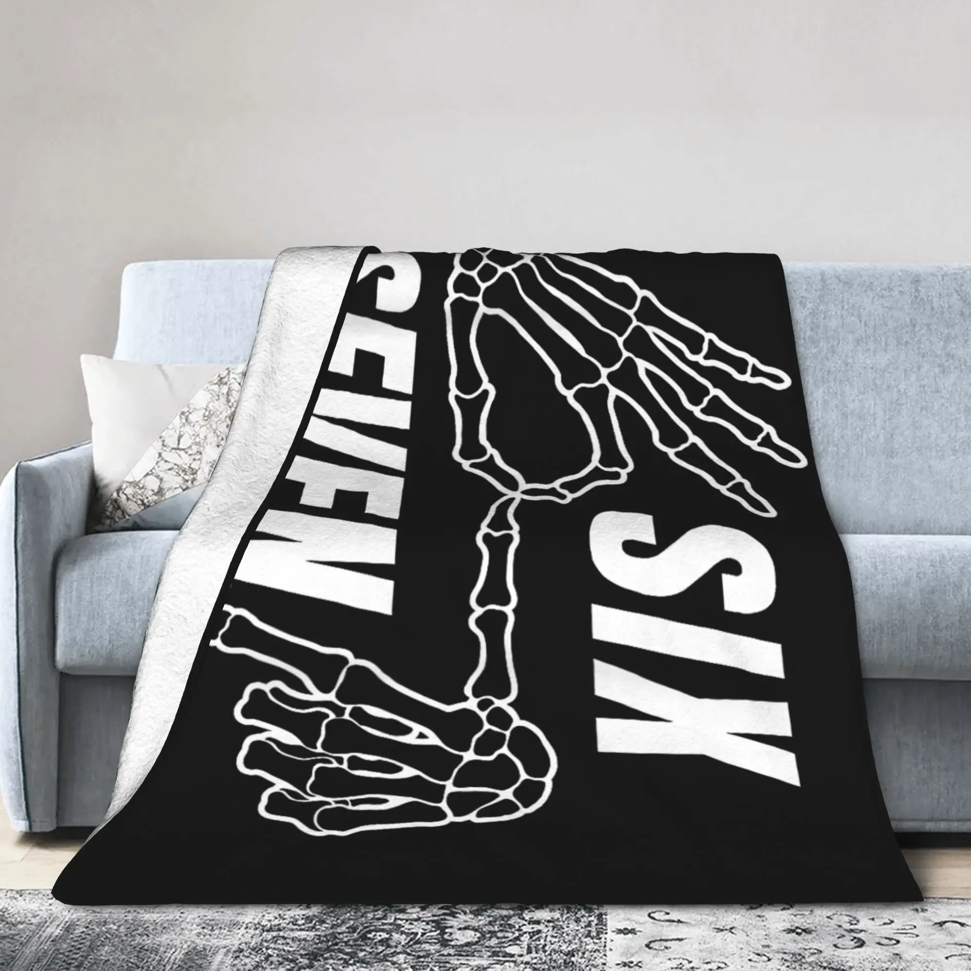 

Six Seven 6 7 Meme Hands Sign Blanket Funny Skeleton Flannel Awesome Soft Throw Blankets for Coverlet Spring Autumn Office