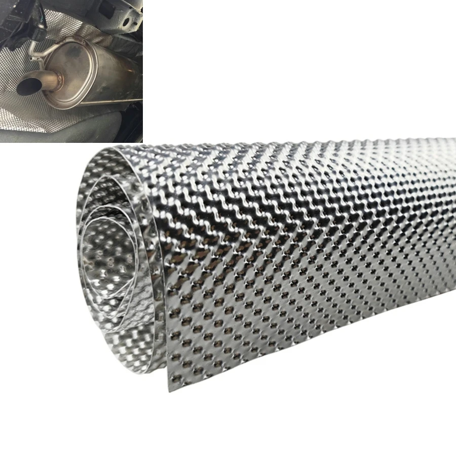 500MM DIY Embossed Aluminum Heat Shield Heat Shield Firewal Floor Pan Fuel Tank Silver Turbo Manifold Exhausts