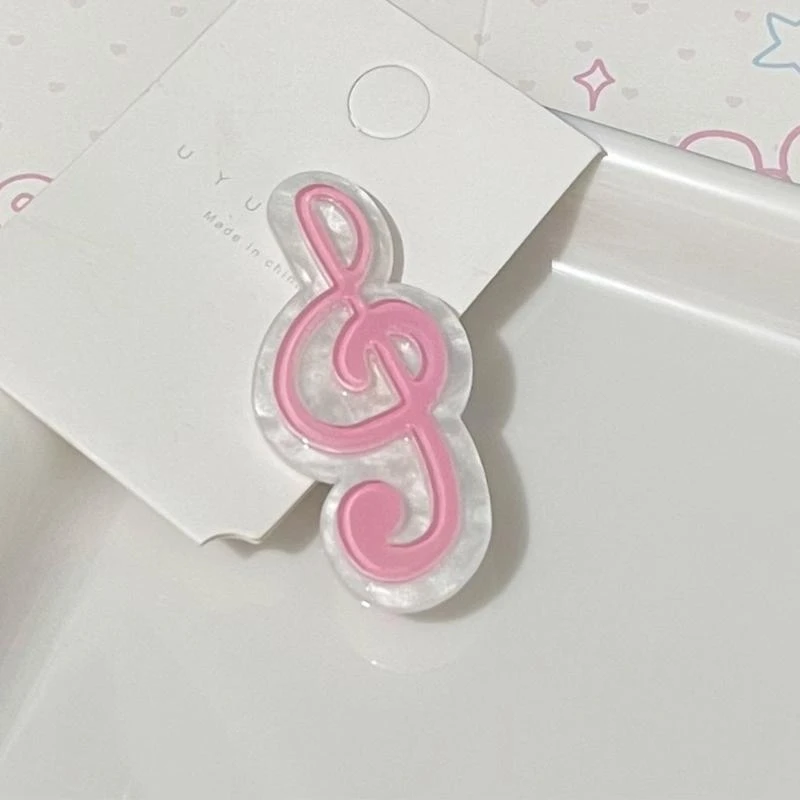 652f Traceless Musicnote Hairclip Candy Color Sice Pin