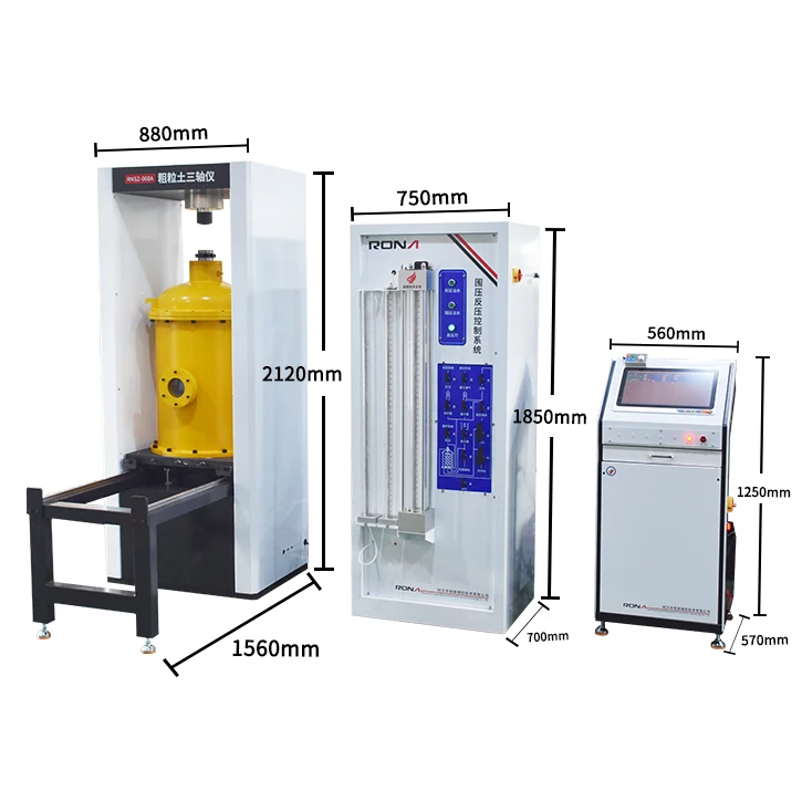 Microcomputer controlled coarse grained soil triaxial testing machine servo pump controlled shear tester compression