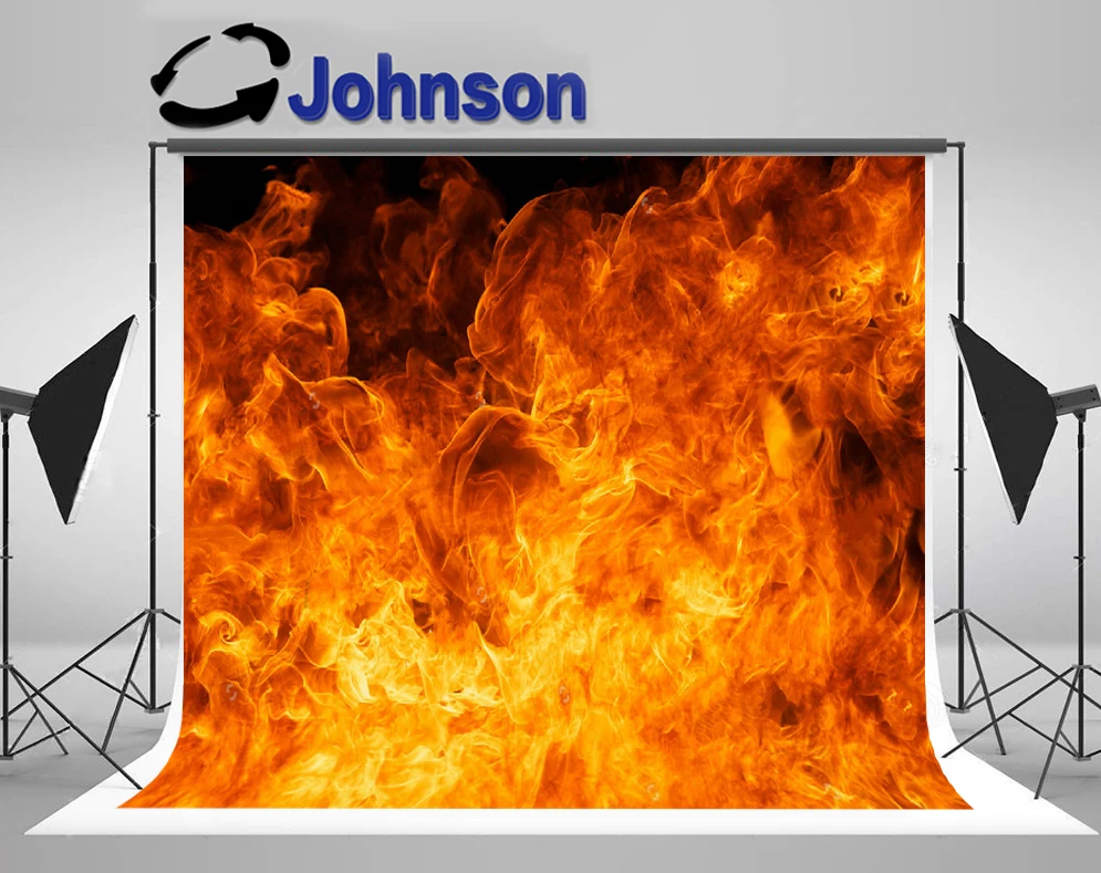 

JOHNSON Blaze Fire Flame Hell Texture backdrop High quality Computer print party photography studio background