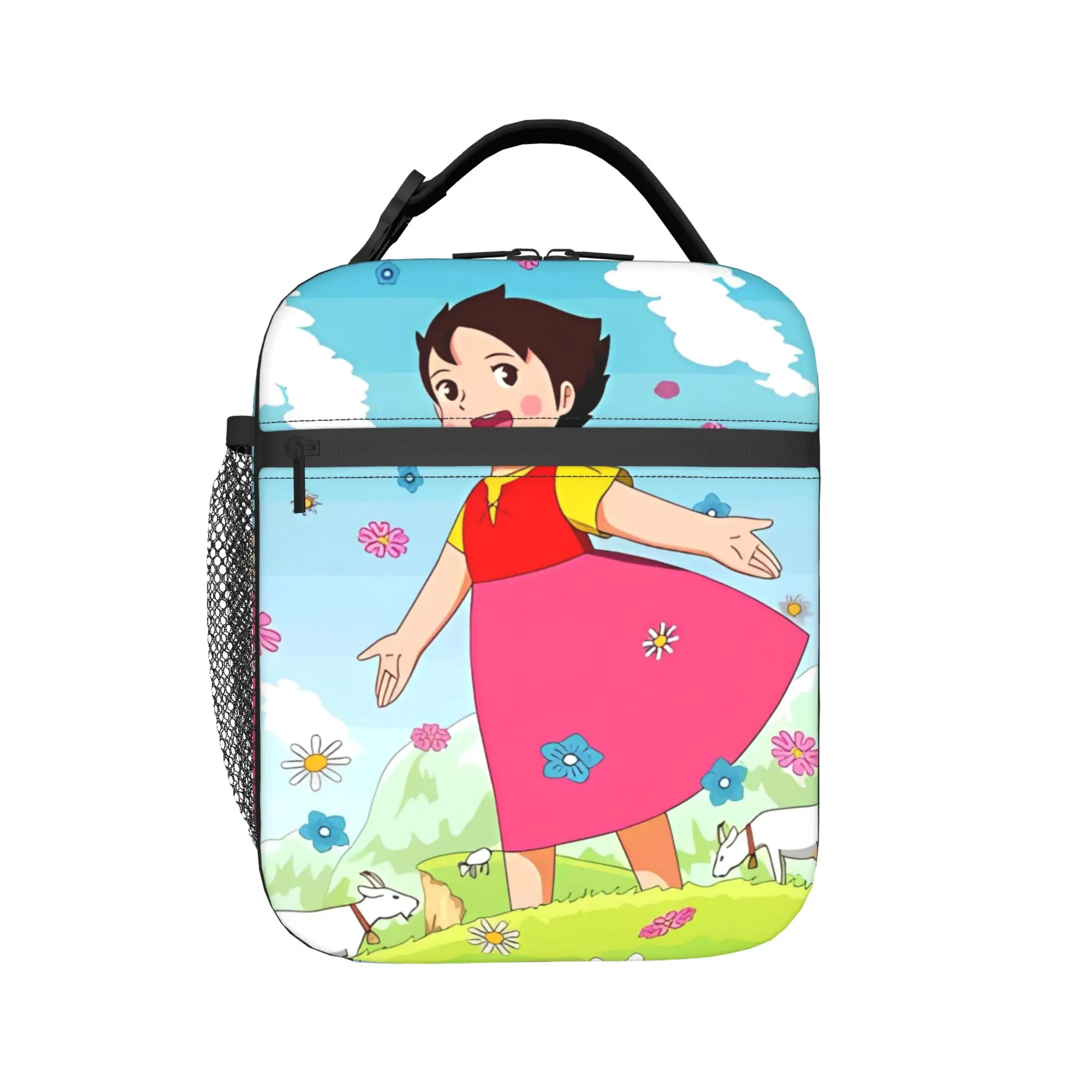 Custom Alps Mountain Girl Happy Heidi Lunch Bag For Child  Custom Travel Lunch Box Fashion Portable Insulated Oxford Cooler Bag