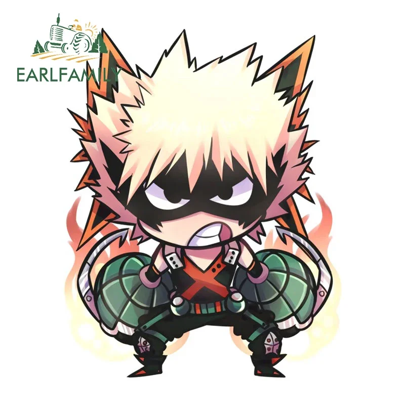 

EARLFAMILY 13cm X 10.4cm For Bakugou Katsuki Waterproof Car Stickers Graffiti Anime Campervan Car Accessories Decal Waterproof
