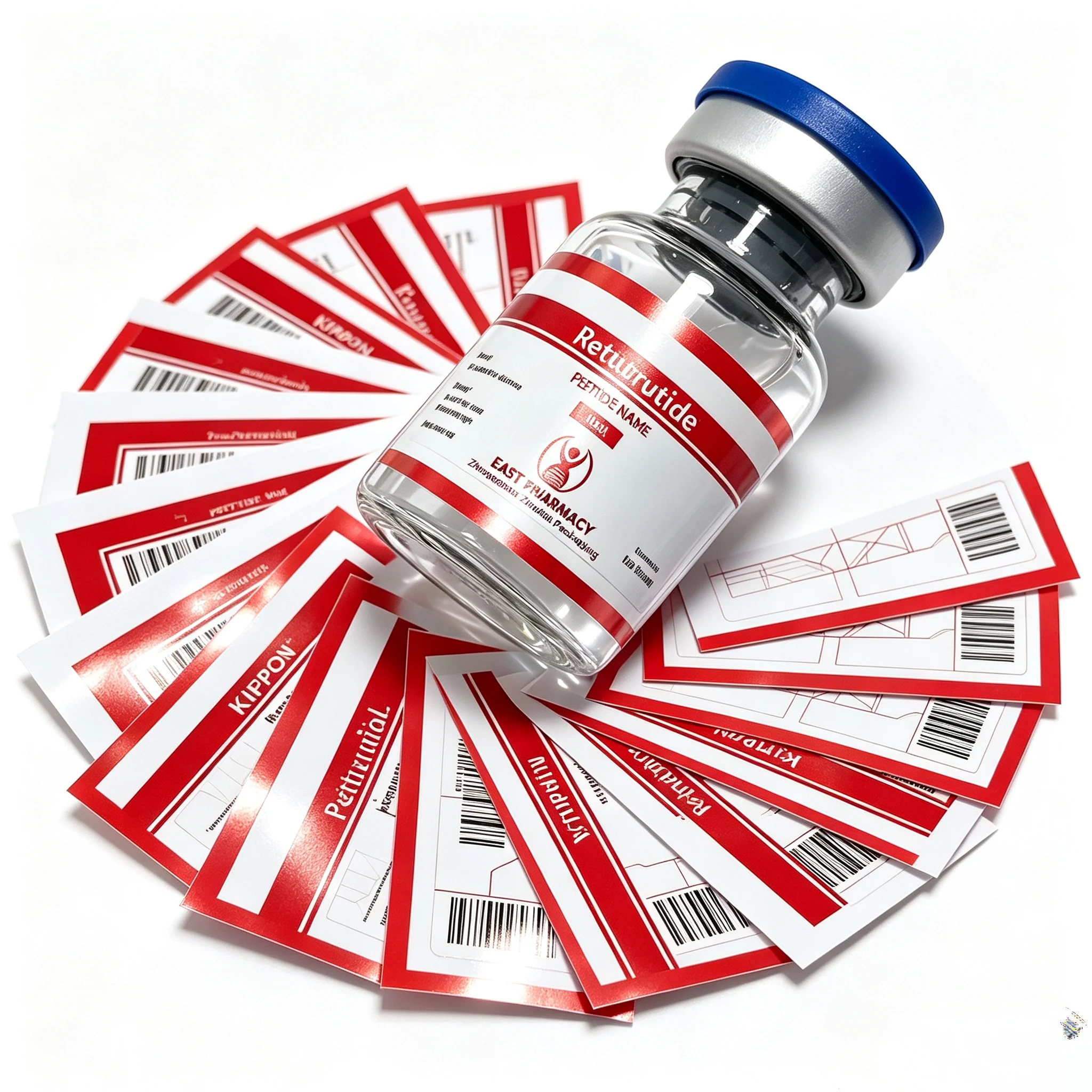 3ml 10ml Glass Pharmacy Peptide Vial Custom Luxury Waterproof Vinyl Labels Stickers And Supporting Paper Boxes