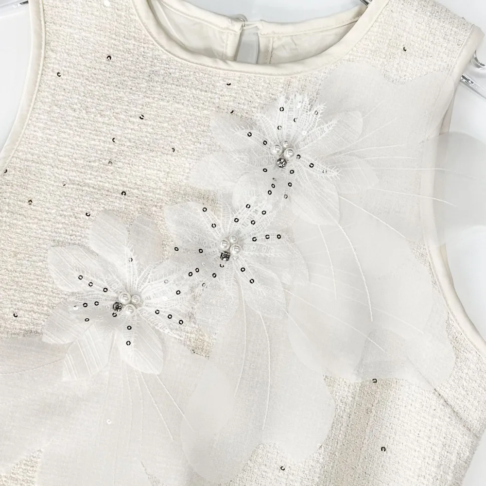 جديد متعدد الطبقات الأورجانزا زهرة التصحيح ثلاثية الأبعاد فستان ذاتي الصنع القماش دبوس كبير الدانتيل والتطريز رصع التصحيح الصدار التبعي