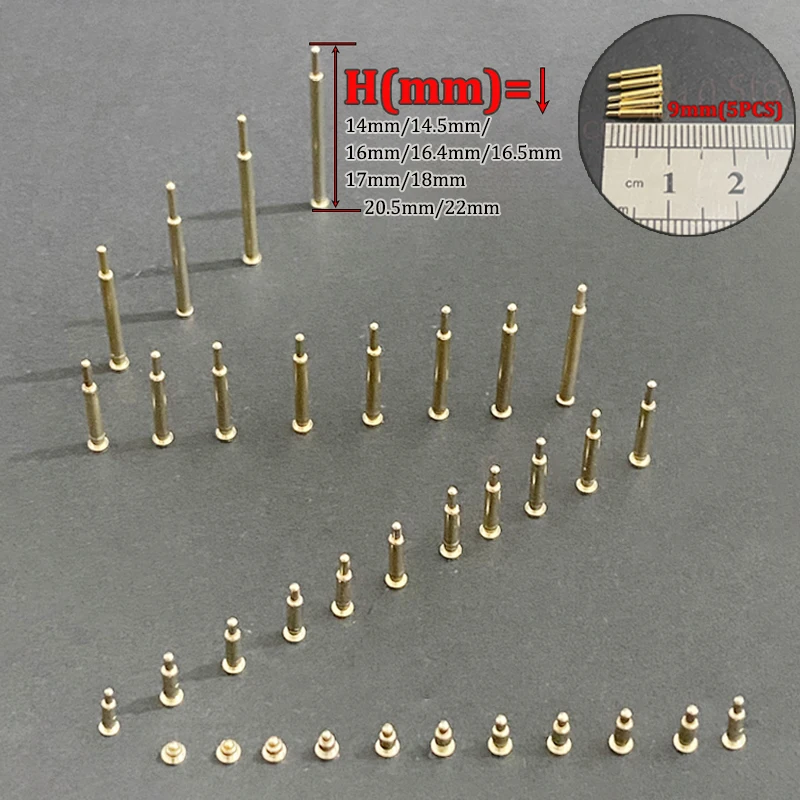 5 Stück Pogo-Pin-Steckverbinder, Pogopin-Batterie-Federkontakt, SMT-Pin, PCB14 14,5 16 16,4 16,5 17 18 20,5 22 mm, Test-Federkontakt – Detail 2