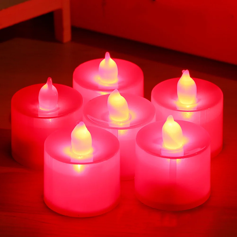 20 Pcs LED Light Candles Tea Lights Fake Flameless Decor Plastic Tealight