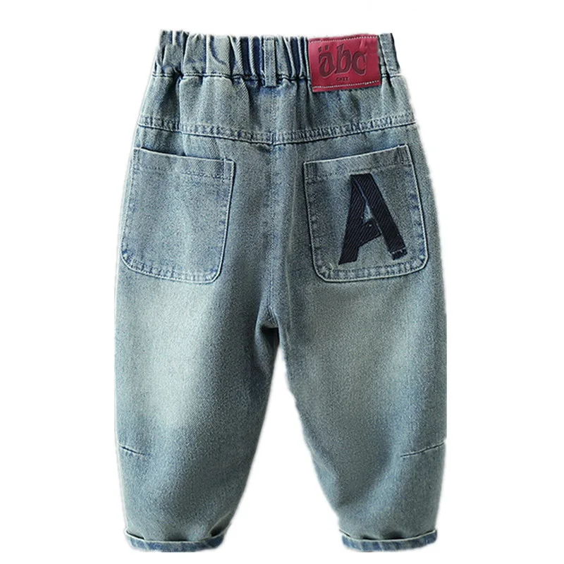 

Высококачественные свободные джинсы для маленьких мальчиков и девочек, новые модные однотонные джинсы, весенне-осенние детские джинсовые штаны для детей от 2 до 10 лет