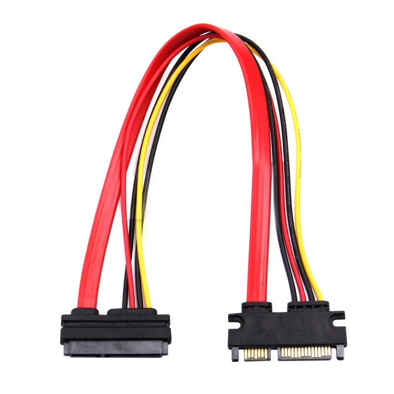 

10PCS 22Pin SATA Cable Male to Female 7+15 Pin Serial ATA SATA Data Power Combo Hard Drive Extension Cable Connector 30CM