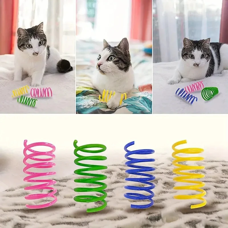 4/20Piece Interactive Cat Spring Toys Vibrant Multicolor Coil Set for Kittens to Play with  Encourages Hunting, Snapping and