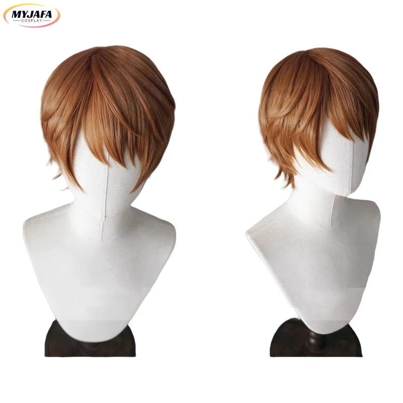 

Высокое качество Yagami Light Косплей Парик Аниме Короткие Коричневые Пушистые Термостойкие Синтетические Волосы Парики Для Хэллоуина + Кепка Для Парика
