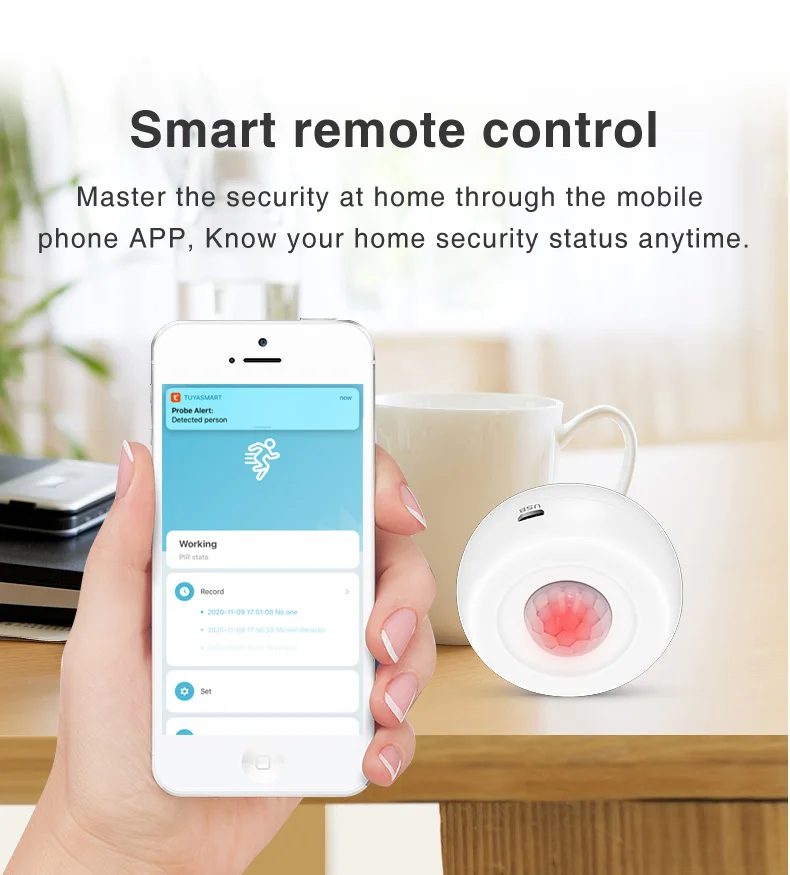 Tuya WiFi Licht + PIR Motion Sensor llumination Erkennung Infrarot Passive Detektor Sicherheit Einbrecher Alarm Unterstützung Smart Leben