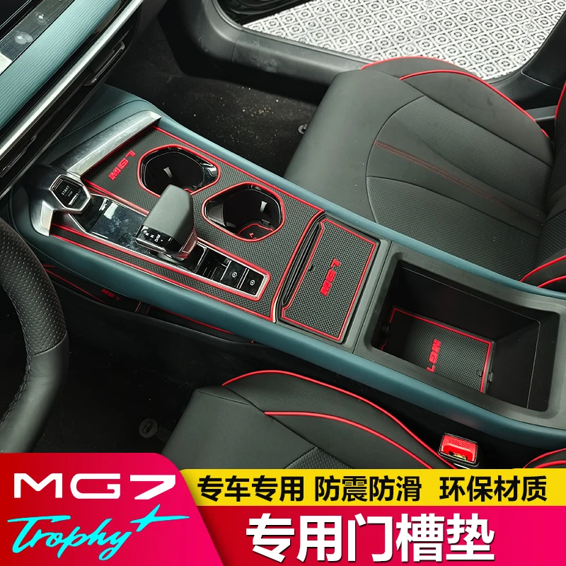 For MG7 2023 Silicone Water Cup Pad, Door Storage Slot Pad, Interior Accessories