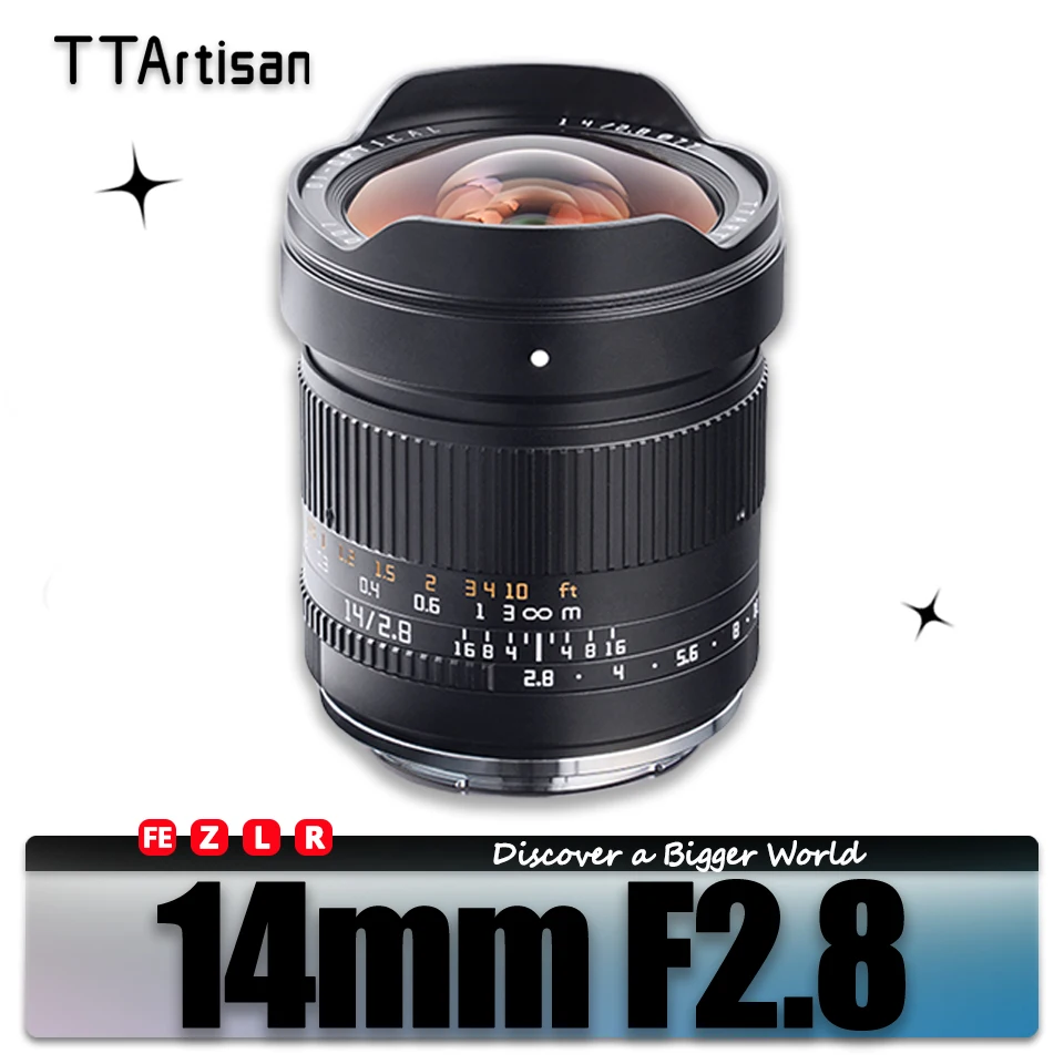 TTArtisan 14мм F2.8 ASPH. Полнокадровый сверхширокоугольный объектив камеры для звездной фотографии с креплением Sony E Canon RF Nikon Z L