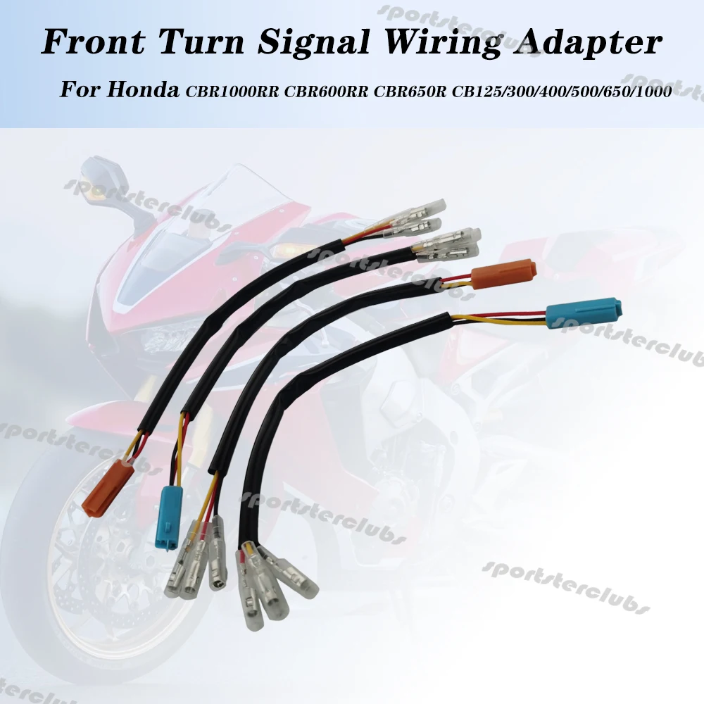 3 Wire Front Turn Signal Wiring Adapter Plug Connector Harness For Honda NC750S/X/DCT CTX700N CRF300L CBR1000RR CBR650R/F CB400