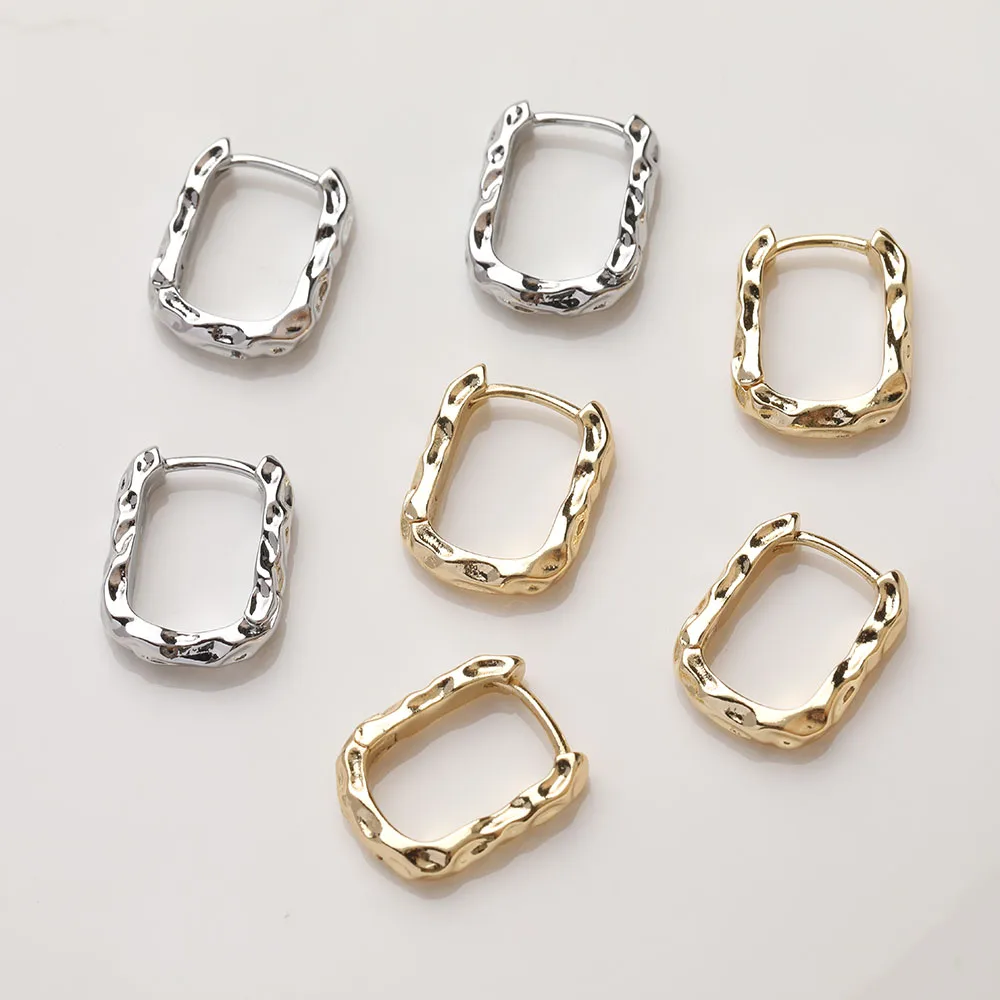 4PCS 14K Gold Plated U-Shaped Earrings Ear Stud Jewelry DIY Making Supplies Material Accessories