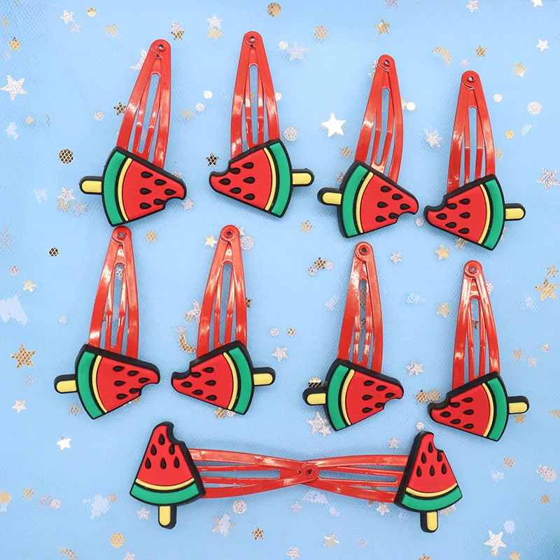 2Pcs/Set Girls Fruit Watermelon Popsicle Hairpins  Children Sweet Hair Clip Party Gifts Barrettes Headband Kids Hair Accessories