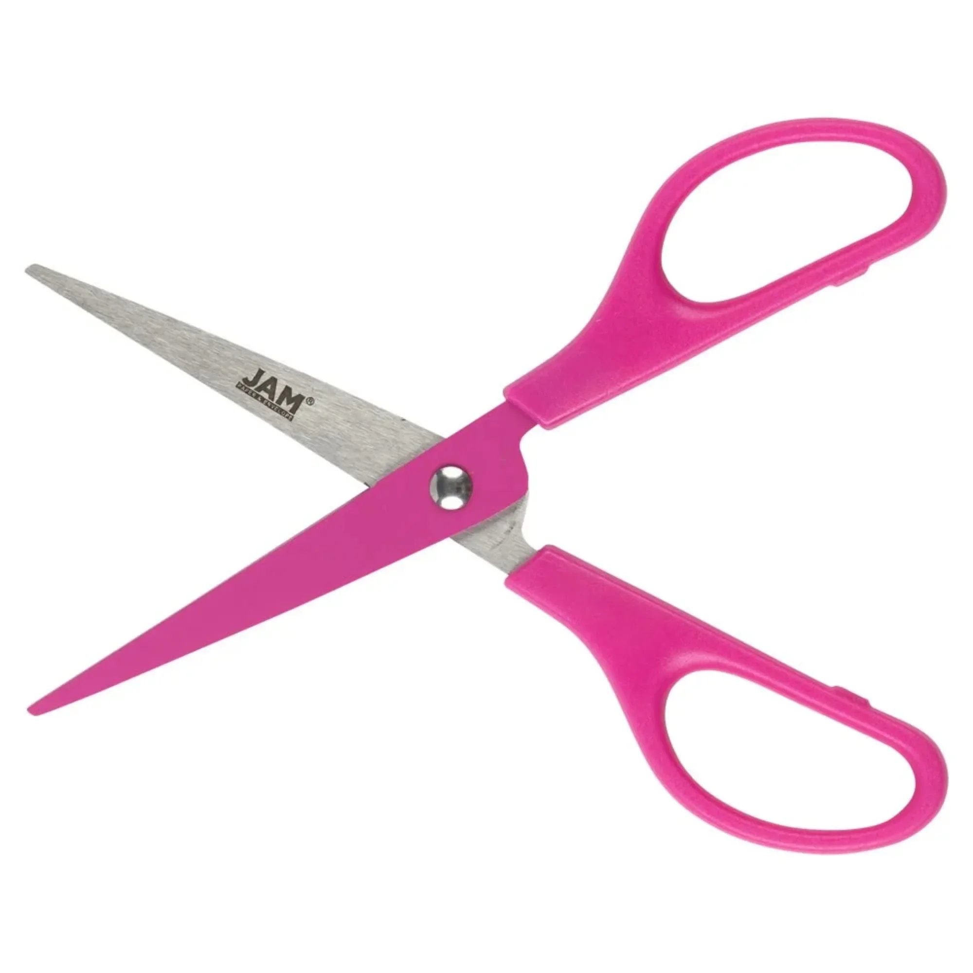 JAM Paper Arts & Crafts Scissors, 6 3/4 in, Fuchsia Pink, Ergonomic Handle & Stainless Steel Pointed Tip Blades, 1 Pack