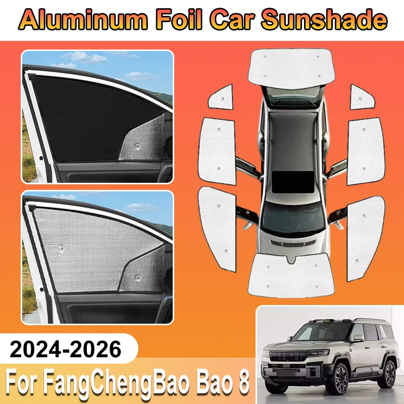 

For Denza B8 Accessories FangChengBao Bao 8 Leopard 8 2024 2025 2026 Car SunShade Window Covers Aluminium Foil UV Protector Auto