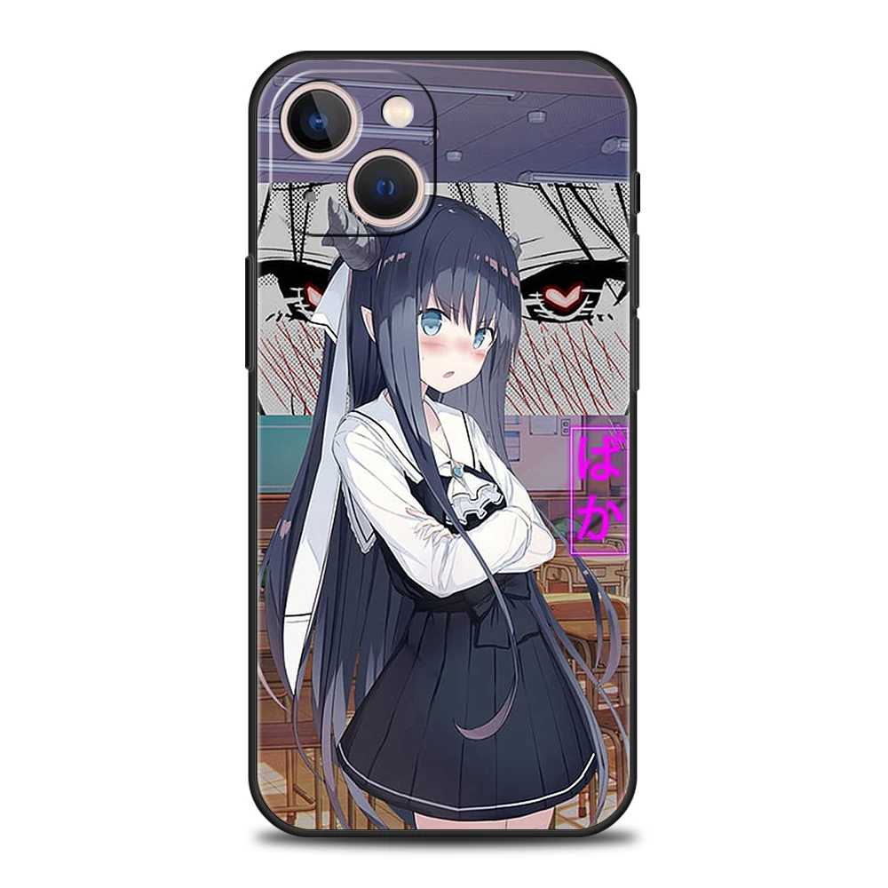 Hentai Harajuku Anime Girl Phone Case Cover for iPhone 16 15 14 13 12 Pro Max XR XS 11 7 8 Plus Shockproof Silicone Soft Shell