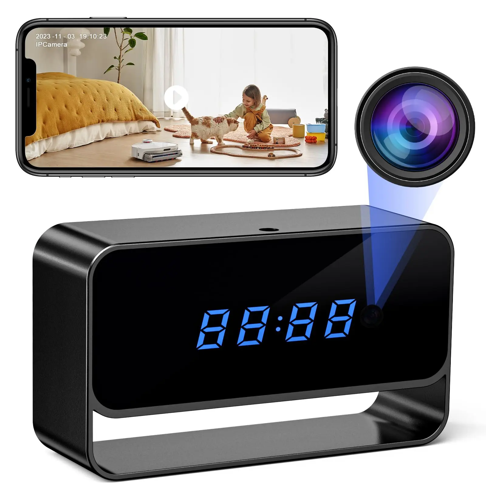 Mini 1080P Camera 2.4G Wifi Clock DVR Video Recorder Home Security Infrared Night Vision Motion Detection Camera