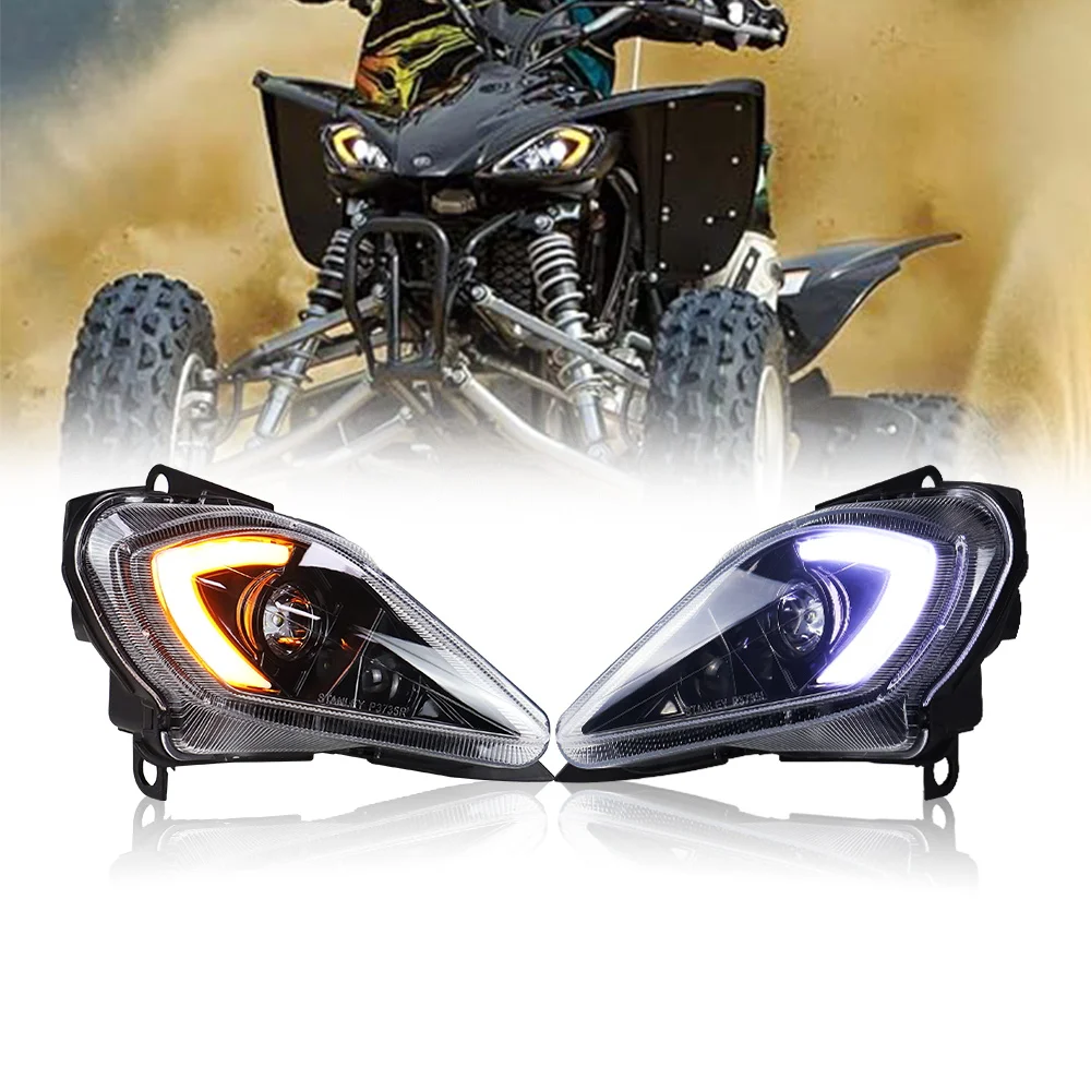 LED المصابيح الأمامية مرحبا/منخفضة شعاع DRL بدوره مصباح إشارة لياماها YFZ 450 YFZ450R YFZ450X ولفيرين 450 350 رابتور 700 2006-2020 #1