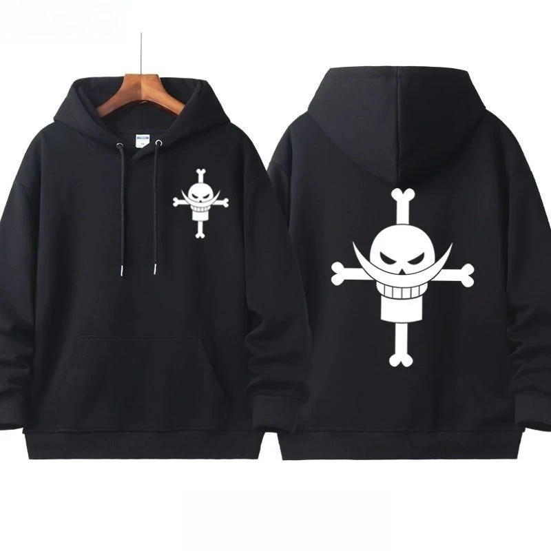 

One Piece Anime Collaboration Hoodie for Men and Women Autumn and Winter Fleece 2D Casual Hooded Long-sleeved Student Clothes