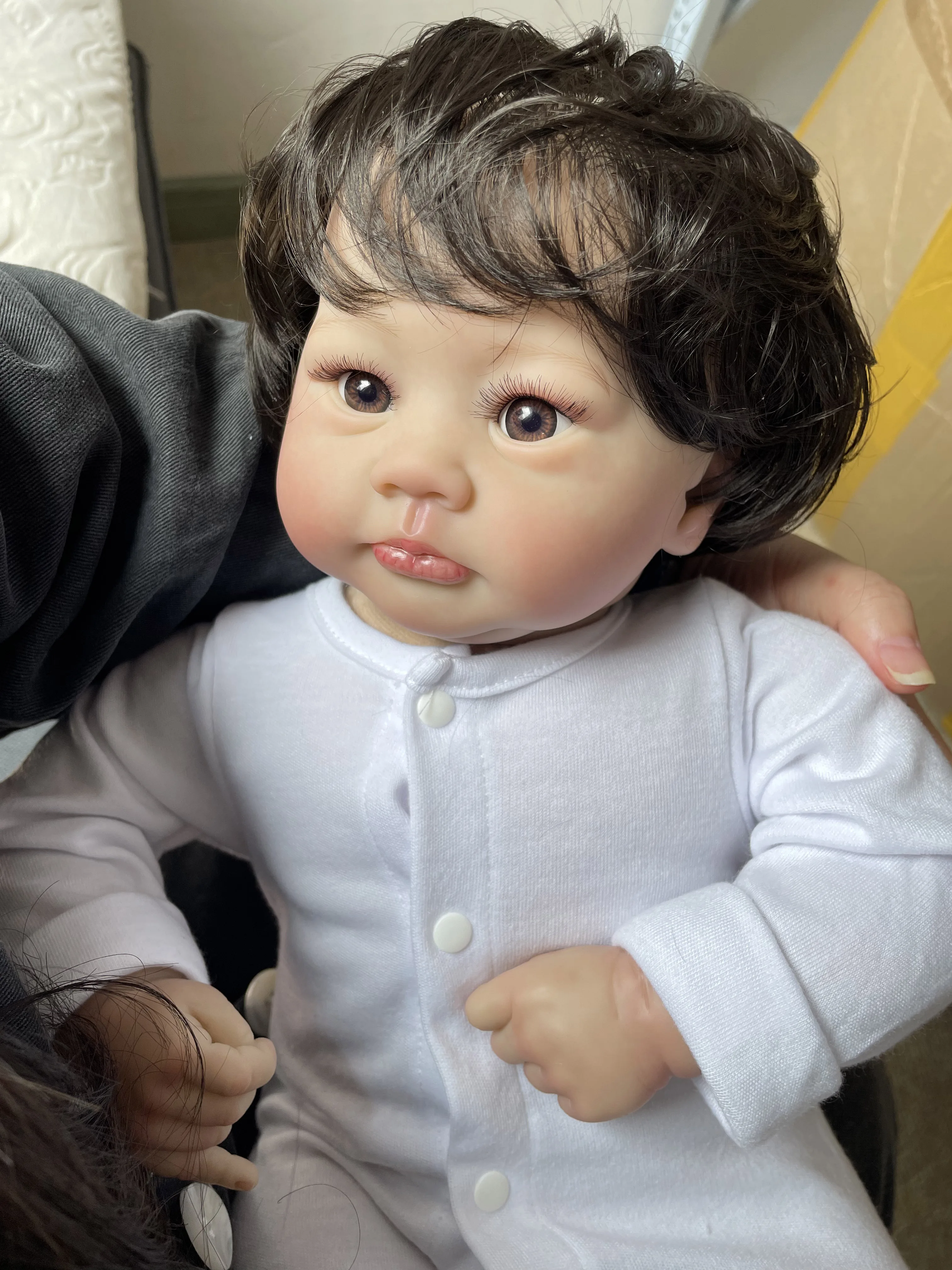 19inch Lali Soft Cloth Body Lifelike Soft Touch Cuddly Newborn Reborn Baby Doll Multiple Layers Painting 3D Skin Girls Gift